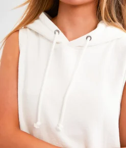 Dresses|Activewear | BKE Hooded Mini Dress White