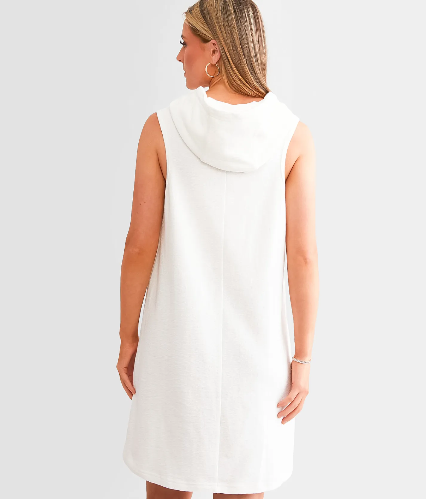 Dresses|Activewear | BKE Hooded Mini Dress White