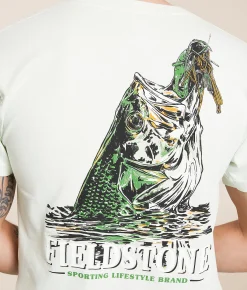 Fieldstone Hooked Bass T-Shirt Morning Mist Hot