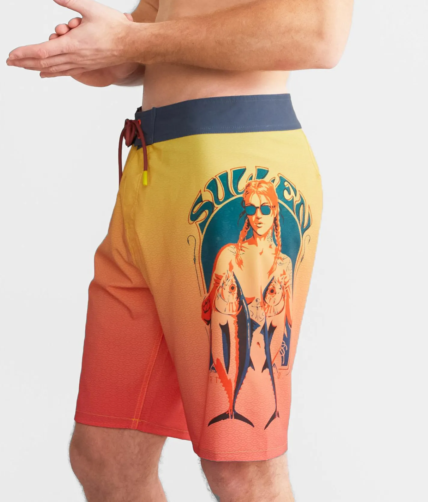 Sullen Hooked Up Stretch Boardshort Orange Sale