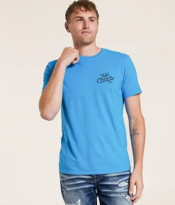 Tops|Graphic T-Shirts | Tail Chasers Club Hooked Up T-Shirt Malibu Blue