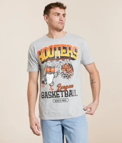 Graphic T-Shirts | Ripple Junction® Hooters Basketball T-Shirt Athletic Heather