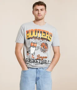 Graphic T-Shirts | Ripple Junction® Hooters Basketball T-Shirt Athletic Heather