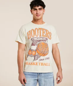 Graphic T-Shirts | Ripple Junction® Hooters Basketball T-Shirt Ivory