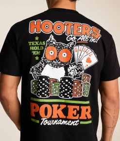 Tops|Graphic T-Shirts | Ripple Junction® Hooters Texas Hold 'Em T-Shirt Black