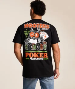 Tops|Graphic T-Shirts | Ripple Junction® Hooters Texas Hold 'Em T-Shirt Black