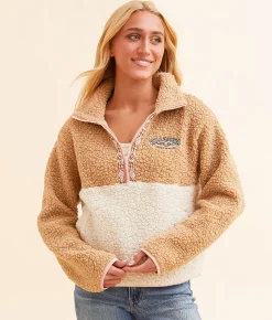 Billabong Horizon Half Zip Sherpa Pullover Wet Sand