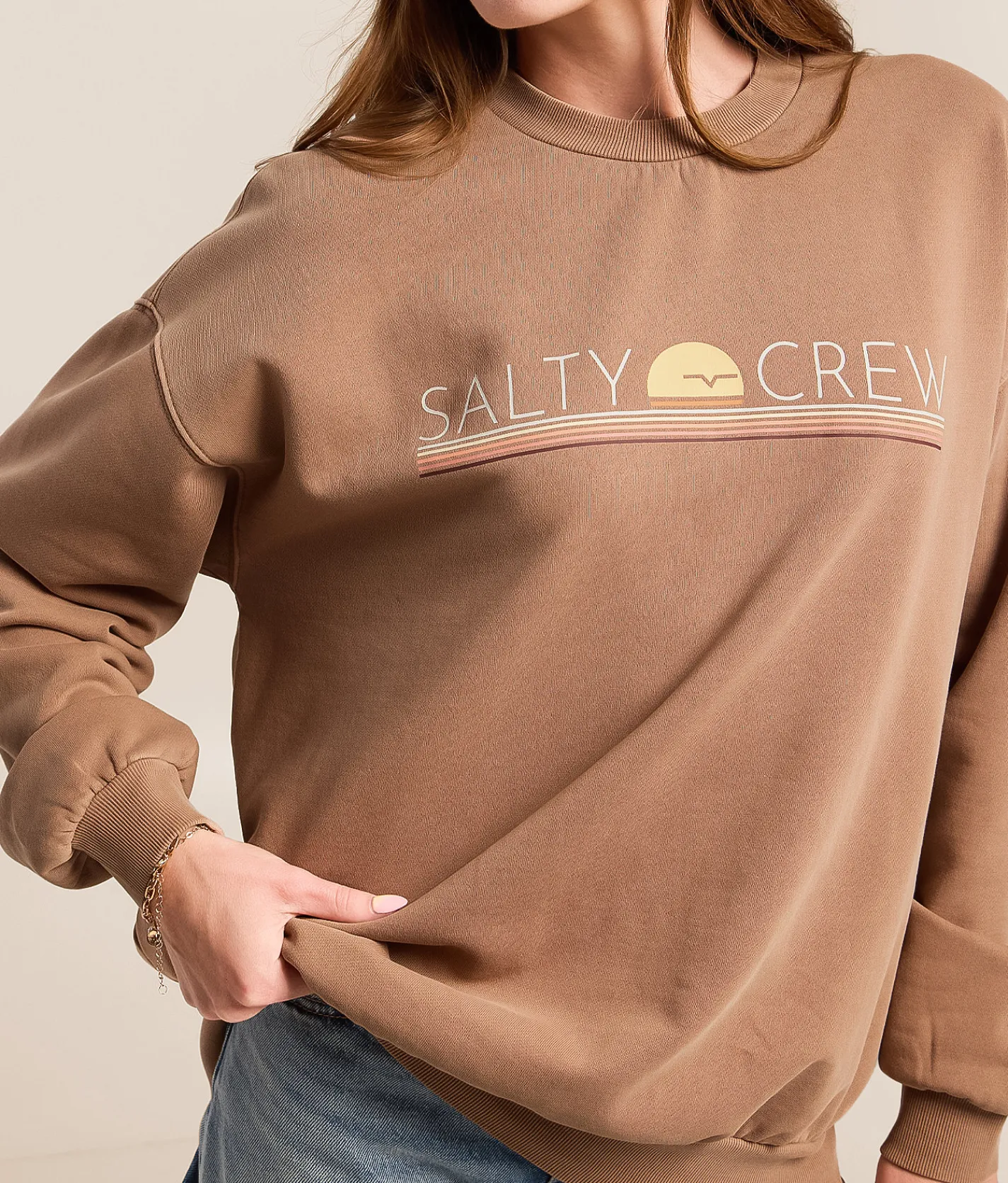 Tops | Salty Crew Horizon Oversized Pullover Mocha