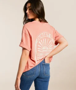 Z Supply Horizon Social T-Shirt Sunset Glow