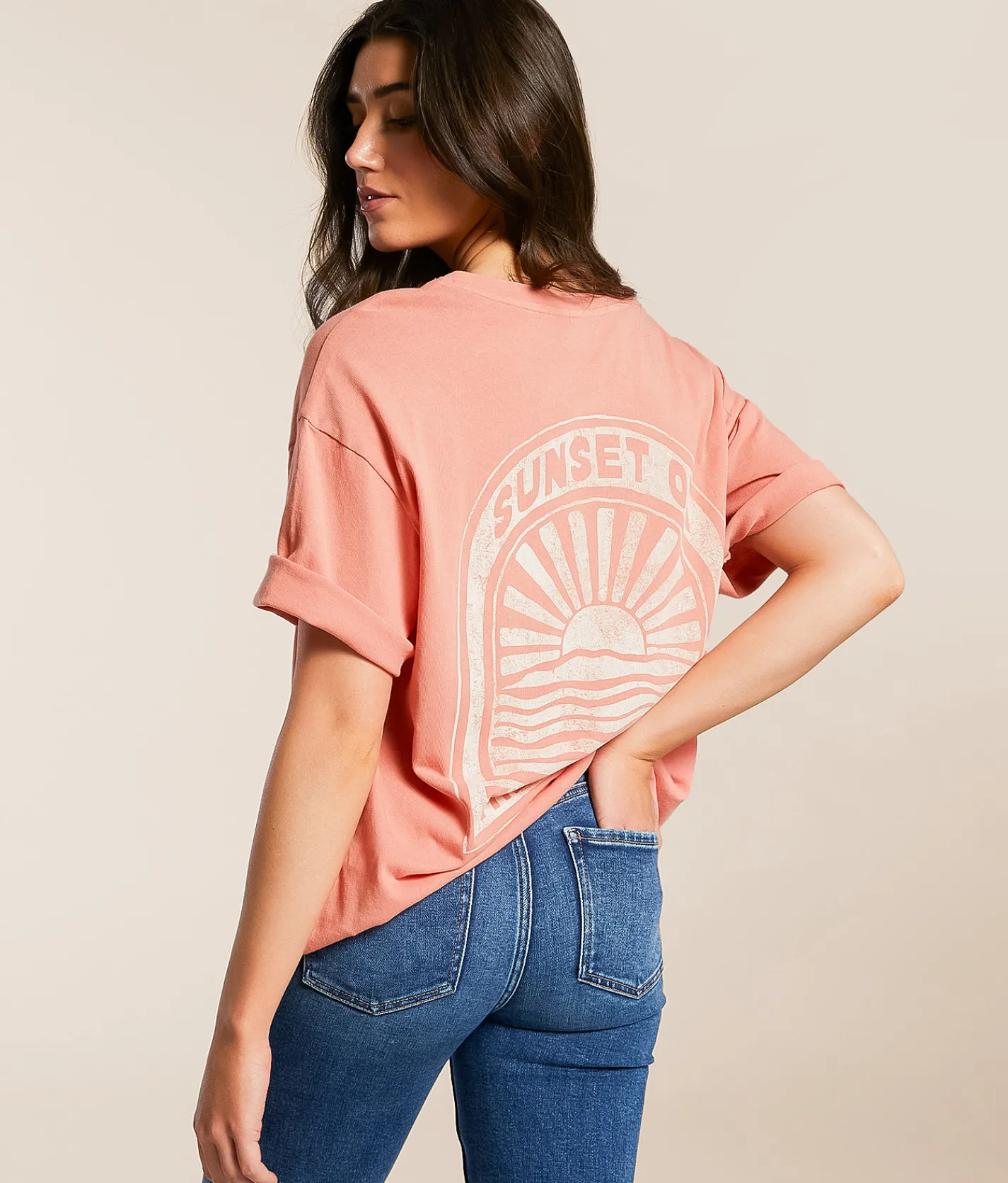 Z Supply Horizon Social T-Shirt Sunset Glow