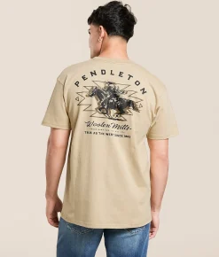 Tops|Graphic T-Shirts | Pendleton Horseback Rider T-Shirt Sand