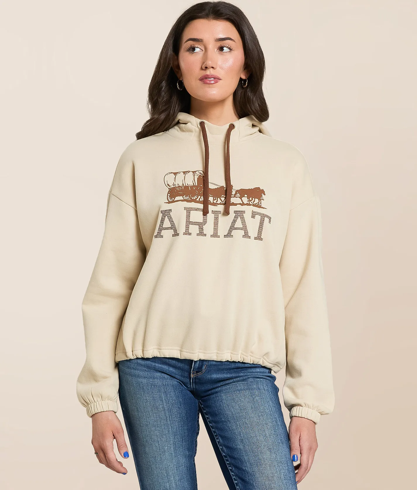 Tops | Ariat Horse Hooded Sweatshirt Oyster Grey