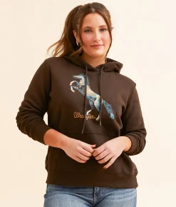 Tops | Wrangler® Horse Hooded Sweatshirt Chocolate Torte