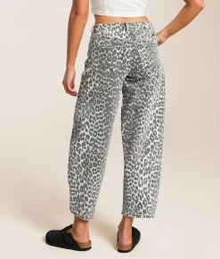 KanCan Horseshoe Cheetah Print Stretch Jean Beige Hot