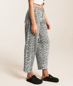 KanCan Horseshoe Cheetah Print Stretch Jean Beige Hot