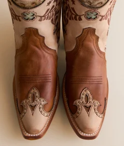 Corral Horseshoe Overlay Leather Western Boot Honey Best