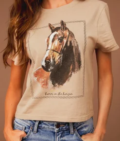 Tops | Sterling & Stitch Horses On The Horizon T-Shirt Cobblestone