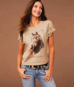 Tops | Sterling & Stitch Horses On The Horizon T-Shirt Cobblestone