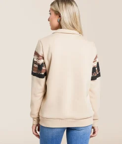 Wrangler® Horses Quarter Zip Pullover Cream