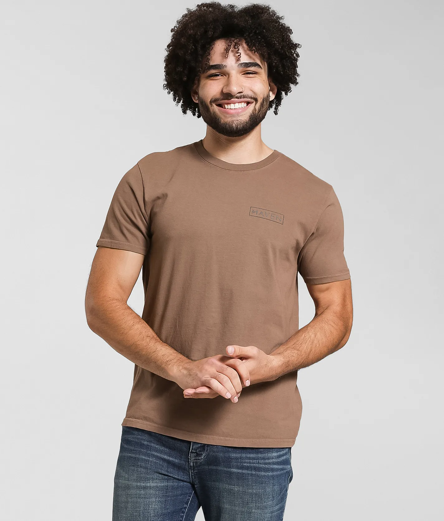 Maven Co-op Hovering Badge T-Shirt Deep Taupe Clearance