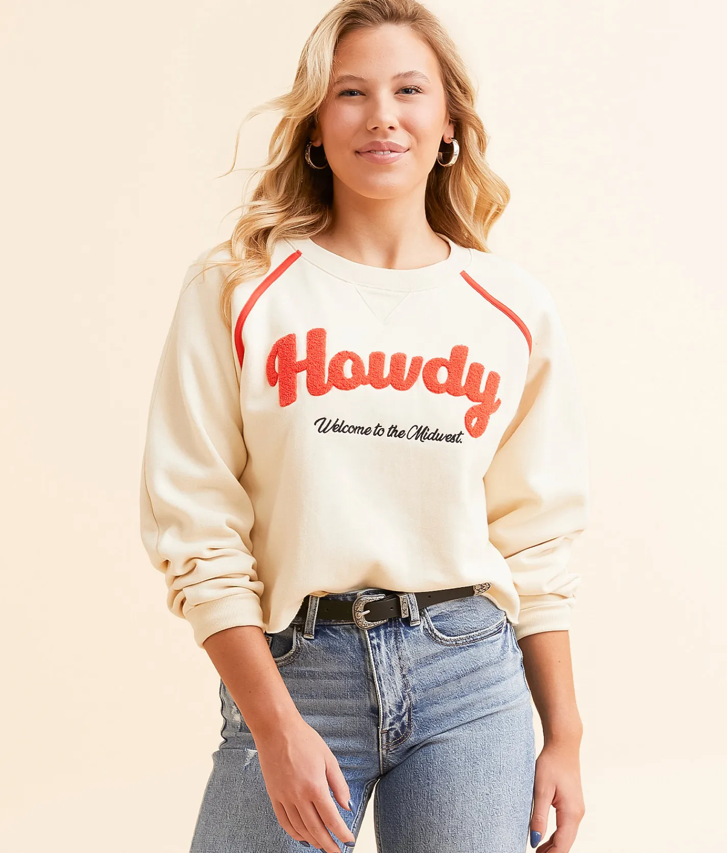 Tops | Modish Rebel Howdy Cropped Pullover Cream