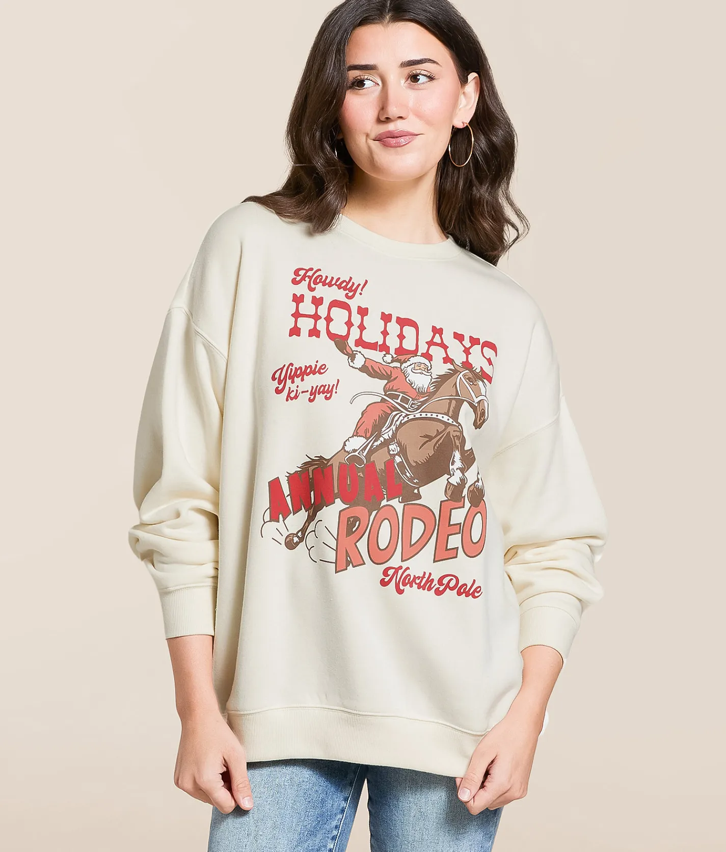 Tops | Modish Rebel Howdy Holidays Pullover Cream