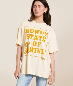 Ariat Howdy State Oversized T-Shirt Vanilla Ice Clearance