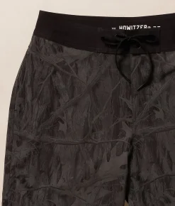Bottoms|Swimwear | Affliction Howitzer Oak Tree Leaves Camo Stretch Boardshort Dk Charcoal Heather