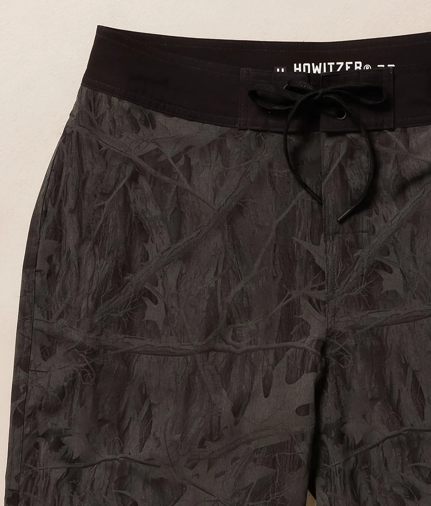 Bottoms|Swimwear | Affliction Howitzer Oak Tree Leaves Camo Stretch Boardshort Dk Charcoal Heather