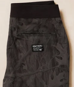 Bottoms|Swimwear | Affliction Howitzer Oak Tree Leaves Camo Stretch Boardshort Dk Charcoal Heather