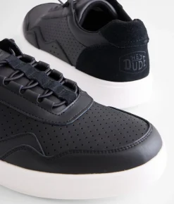 HEYDUDE™ Hudson Leather Sneaker Black White Online