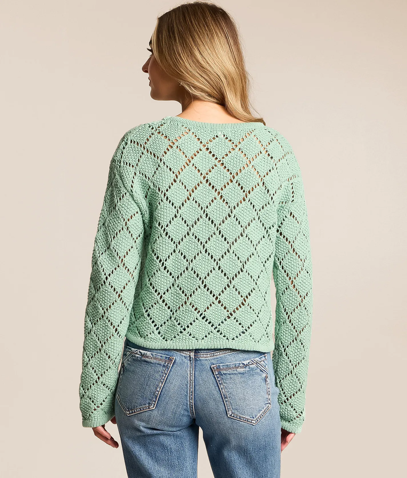 Tops | Z Supply Hullen Crochet Sweater Crystal Green