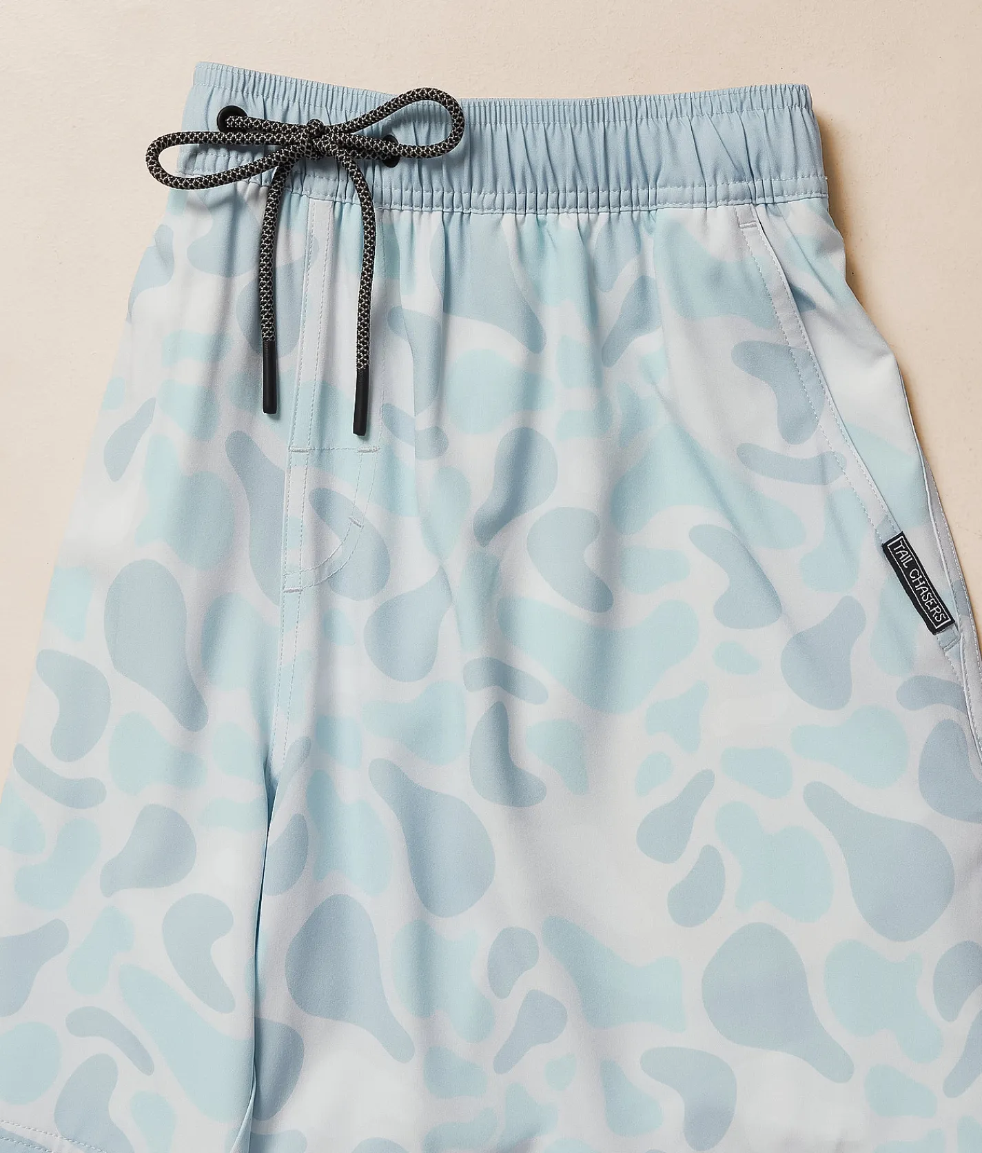 Tail Chasers Club Hunt Club Camo Stretch Swim Trunks Blue Hot