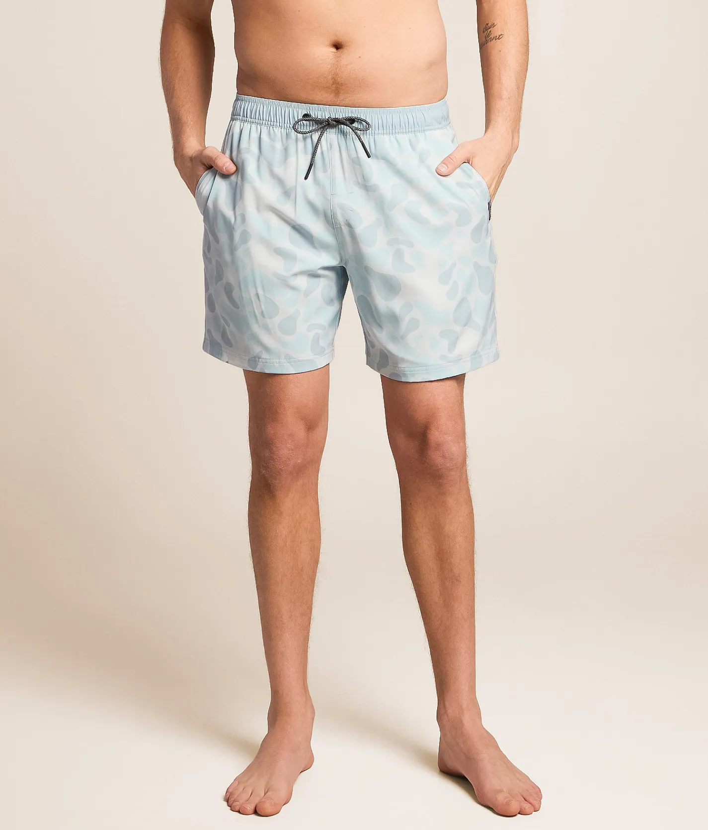 Tail Chasers Club Hunt Club Camo Stretch Swim Trunks Blue Hot