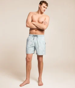 Tail Chasers Club Hunt Club Camo Stretch Swim Trunks Blue Hot