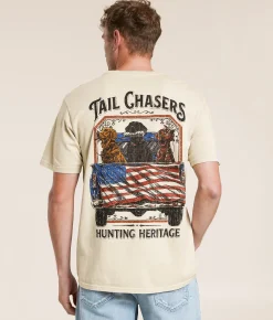 Tops|Graphic T-Shirts | Tail Chasers Club Hunting Heritage T-Shirt Moonbeam