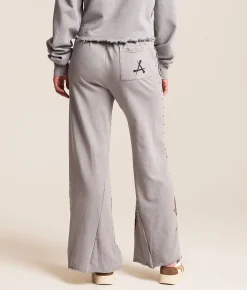 Bottoms | Affliction Hyper Speed Wide Leg Sweatpant Silver Lava Wash