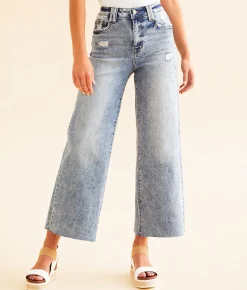 Jeans|Bottoms | Flying Monkey Icon Cropped Wide Leg Stretch Jean Relatable