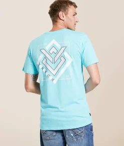 Tops|Graphic T-Shirts | Veece Icon Fade T-Shirt Sky Blue Mocktwist