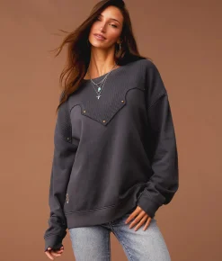 Sterling & Stitch If The Boot Fits Pullover Washed Black Online