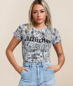 Affliction Iggy Punk T-Shirt White Burnout Best