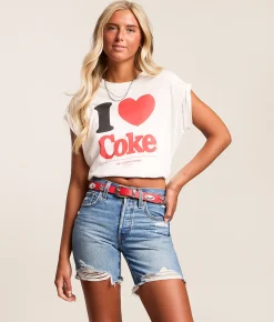 The Laundry Room I Heart Coke Eased T-Shirt White Outlet