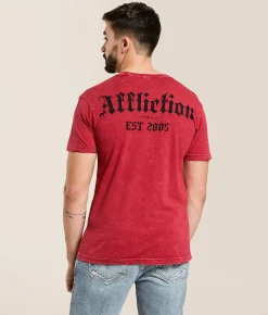 Affliction Immortal Burden T-Shirt Affliction Red Lava Wash