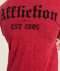 Affliction Immortal Burden T-Shirt Affliction Red Lava Wash