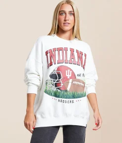 Gameday SOCIAL® Indiana Hoosiers Oversized Pullover White Hot
