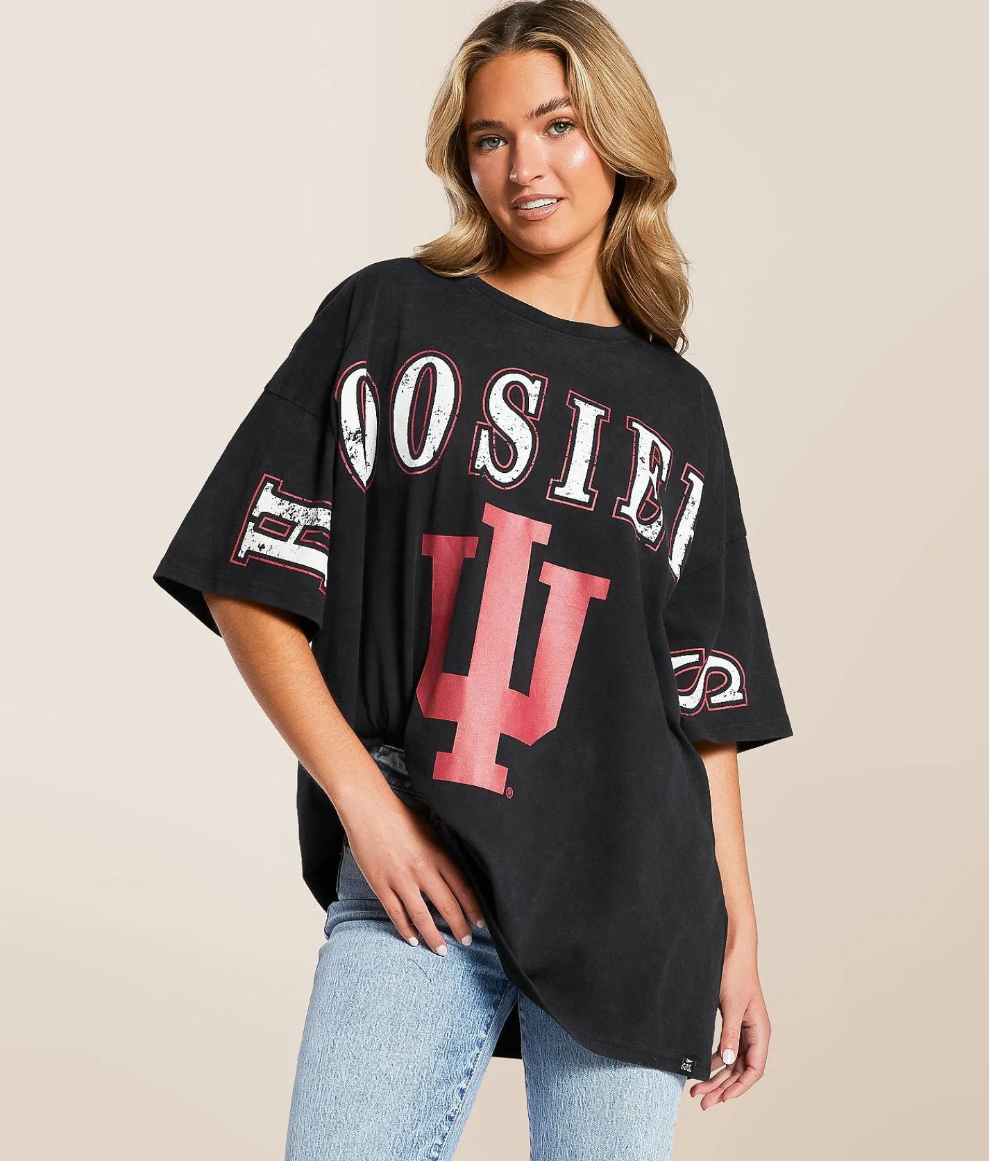 Tops | Gameday SOCIAL® Indiana Hoosiers Oversized T-Shirt Black