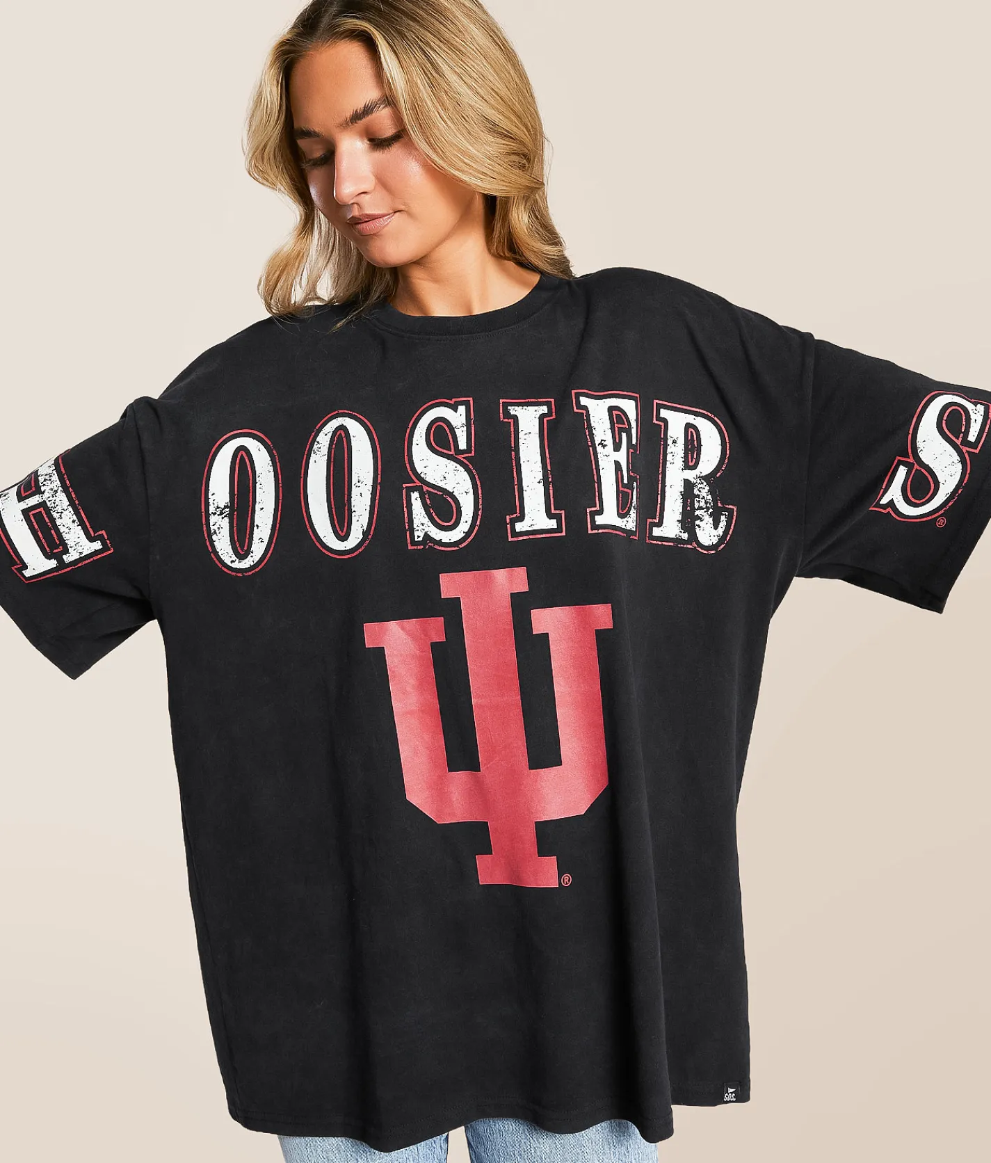 Tops | Gameday SOCIAL® Indiana Hoosiers Oversized T-Shirt Black