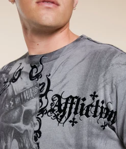 Tops|Graphic T-Shirts | Affliction Indian Chief T-Shirt Silver