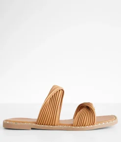 Shoes | Qupid Indigo Twisted Sandal Camel