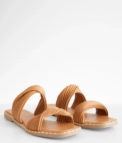 Shoes | Qupid Indigo Twisted Sandal Camel